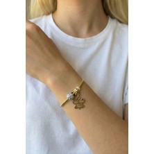 Jewels of Hope Kelebek Charm Figürlü 316L Çelik Kadın Bileklik - Kararmaz Gold Zincir 18 cm