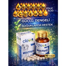 Clovit Köpek Multivit – Yavru, Yetişkin, Hamile & Yaşlı Köpekler Için Multivitamin & Aminoasit Takviyesi  90 Tablet