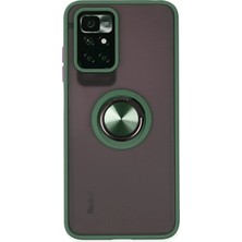 Olmira   Redmi 10 2022 Kılıf Montreal Yüzüklü Silikon Kapak - Yeşil 587455