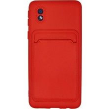 Olmira  Samsung Galaxy A01 Core Kılıf Kelvin Kartvizitli Silikon - Kırmızı 587455