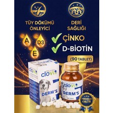 Clovit Köpekler Için Deri ve Tüy Sağlığı Takviyesi – Çinko, D Vitamini & Biotin 90 Tablet