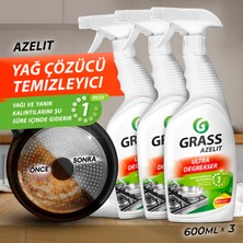 GRASS Azelit Yağ ve Kireç Sökücü Sprey temizleyici (3 x 600 ml Ekonomik Paket) - Hızlı Etkili, Çok Amaçlı, Eldiven Hediye, Anında Etki Kir ve Yağ Çözücü | çok amaçlı temizleyici