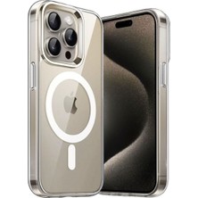 Darkom iPhone 15 Pro Kılıf Magsafe Uyumlu Sert Pc Şeffaf Sararmayan Kamera Korumalı Lüks Kapak