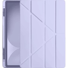 Olmira  iPad Pro 11 (2024) Kılıf Kalemlikli Hugo Tablet Kılıfı - Lila 587455