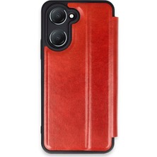 Olmira  Vivo Y18 Kılıf Flip Cover - Kırmızı 587455