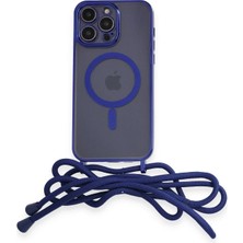 Olmira   12 Pro Kılıf Divo Lazer Askılı Magsafe Kapak - Mavi 587455