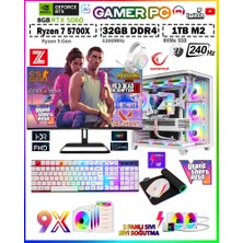 Zeiron Warrior Eagle X55 White Pro Ryzen 7 5700X 32GB 1tb M.2 SSD RTX5060 27" 240Hz Sıvı Soğutmalı Premium Oyuncu Bilgisayar