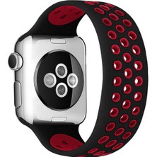 Mrt Global   Watch 38MM Ayarlı Delikli Silikon Kordon - Siyah-Kırmızı 529874