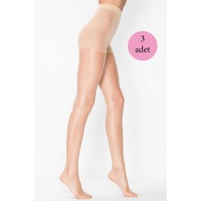 MiraLive 3 Adet Kadın Super Ince Mat 15 Den Külotlu Çorap Açık Ten