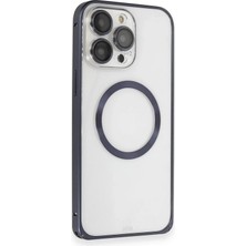 Mrt Global   15 Pro Max Kılıf Metal Bumper Magneticsafe Kapak - Lacivert 529874