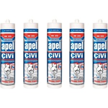 MegaVitrin Apel Sıvı Çivi Güçlü Montaj Yapıştırıcısı 390 gr - 5'li Avantaj Paketi - Şeffaf Poliüretan D4 Normu