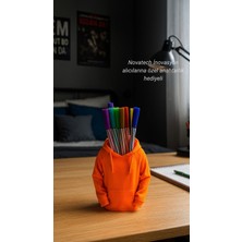 Novatech İnovasyon Hoodie Kalem Kutusu Turuncu Plastik Oval Tasarım 1 Adet Gençler İçin Eğlenceli Aksesuar