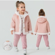 Sani 10060 Kız Bebek Dream Baskılı Süet Montlu 3'lü Takım