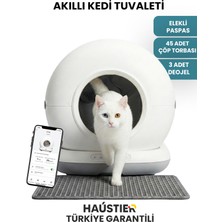 Haustier CB001 Akıllı Otomatik Kedi Tuvaleti, APP ile Kontrol, 75lt İç Hazne, 7lt Çöp Haznesi