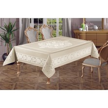 Istanbul Çeyiz Jumbo Teflon Kaplamalı ve Leke Tutmaz Masa Örtüsü S Krem 140x180