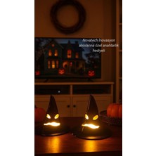 Novatech İnovasyon Korku Şapka Figrülü 2’li Pilli Mum Ile Kullanım Dekoratif Aksesuar Masaüstü Obje Halloween Süs
