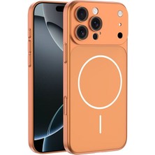 iPhone 13 Pro Kılıf Zore M-Safe Şarj Özellikli Kamera Korumalı Spark Kılıf Turuncu