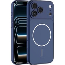 iPhone 17 Pro Kılıf Zore M-Safe Şarj Özellikli Kamera Korumalı Spark Kılıf Mavi