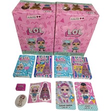 Emrah Gültekin Lol Sürpriz Oyun Kağıtları Karakter Kartı-Sticker-Sakız-Mini Biblo Hediye Paketli Set