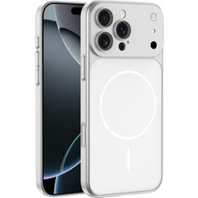 iPhone 14 Pro Max Kılıf Zore M-Safe Şarj Özellikli Kamera Korumalı Spark Kılıf Gümüş