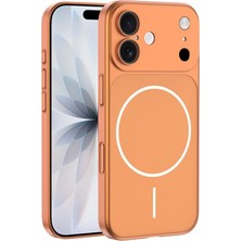 iPhone 16 Kılıf Zore M-Safe Şarj Özellikli Kamera Korumalı Spark Kılıf Turuncu
