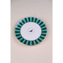 Tabak Evi Porselen Butterfly Collection Altın Yaldızlı Pasta Tabağı Yeşil 20,50CM Tekli