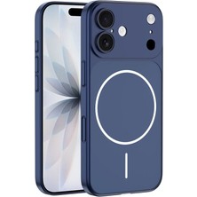 iPhone 17 Kılıf Zore M-Safe Şarj Özellikli Kamera Korumalı Spark Kılıf Mavi