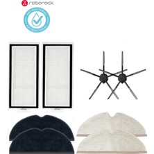 RotRever Roborock Q7,Q7MAX,Q7 Max Plus Uyumlu Farklı 2 Farklı Renk Mop Paspaslı Filtre,fırça Yedek Parça Seti-8 Parça