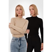 Yade Fashion Kadın Uzun Kol Body 2’li Set