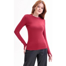 Yade Fashion Parmak Detaylı Bisiklet Yaka Body