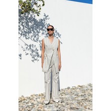 Kameya Çizgili Kumaş Pantolon 25S20711