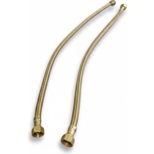 İsaoğlu Yapı Gold Klozet Hortumu 50 cm Çelik Klozet Flexi Taharat Muslukları Uyumlu Gold Flex 2 Adet