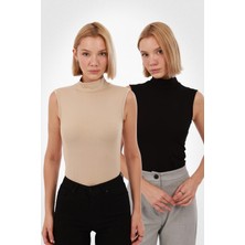 Yade Fashion Kadın Kolsuz Bluz 2’li Set