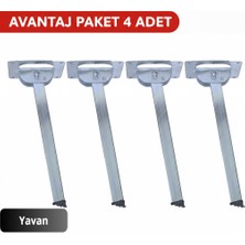 Yavan Katlanır Metal Yer Sofrası Ayağı 25 cm - 4'lü Avantaj Paket