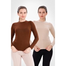 Yade Fashion Uzun Kol Bisiklet Yaka Body 2\'li Set