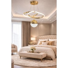 Lamira Aydınlatma Modern Lüks Salon Model Ledlı 3 Renk Gold Sarkıt Avıze