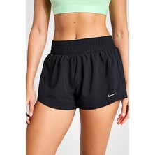 Nike One Dri-Fıt 3" Brief Lined Loose Fit Shorts Kadın Bol Kesim 2 Cepli Slip Astarlı Şort Siyah