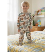 Flower Eğlenceli Animal Dünyası Baskılı Unisex Pijama Takımı