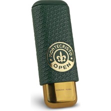 Habanos Montecristo Open Metal Base Gerçek Deri Puro Kılıfı Ikili 64 Ring