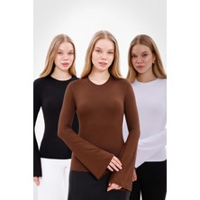 Yade Fashion Kadın Ispanyol Kol Body 3’lü Set