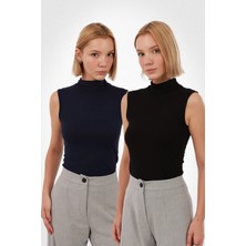 Yade Fashion Kadın Kolsuz Bluz 2’li Set