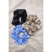 Umut Tekstil Kadın 3 ' Lü Saten Saç Lastik Toka Seti