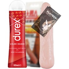 Durex Çilekli Jel 50 ml + Fantazi Aletleri Yeni Nesil Realistik Peniskılıf Mastürbatör 15.5 cm C-BI026208