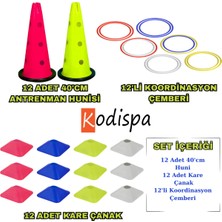 Feyza Design 40CM Hunili Kare Çanaklı 3'lü Antrenman Seti, Dayanıklı ve Şık Tasarım