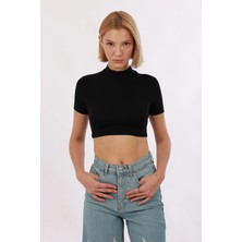 Yade Fashion Kadın Kısa Kol Crop 3\'lü Set