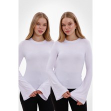 Yade Fashion Kadın Ispanyol Kol Body 2’li Set