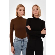 Yade Fashion Kadın Uzun Kol Body 2’li Set