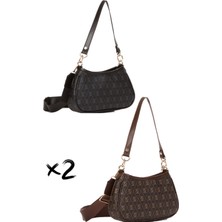 Newish Kadın Çapraz Askılı Baget El ve Omuz Çantası 2 Adet - NEW334