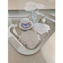 PremiumPort Kahve Kokteyl Sunum Peçetesi, Dekoratif Güpür Dantel, 6'lı Set