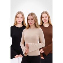 Yade Fashion Kadın Ispanyol Kol Body 3’lü Set